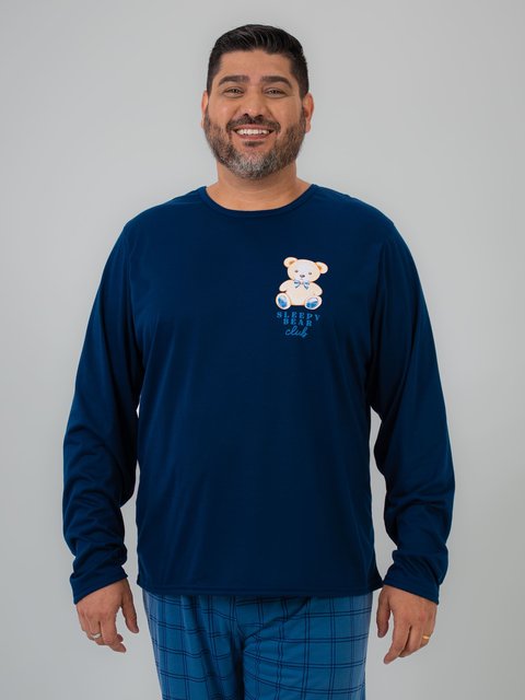 Pijama Masculino Plus Size de Inverno - Bear Family