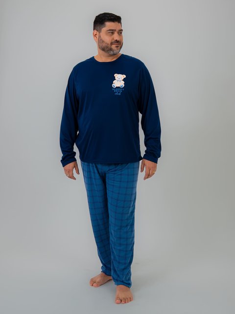 Pijama Masculino Plus Size de Inverno - Bear Family