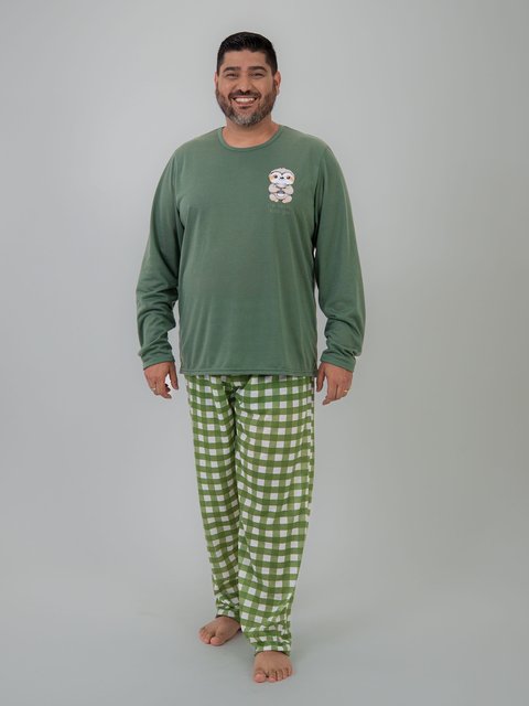 Pijama Masculino Plus Size de Inverno - Sloth Family