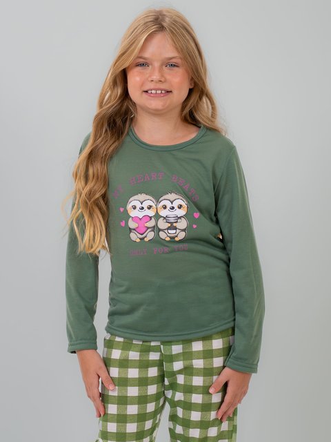 Pijama Infantil Menina de Inverno - Sloth Family