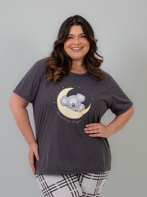 Pijama Feminino Plus Size Capri - Dream Family