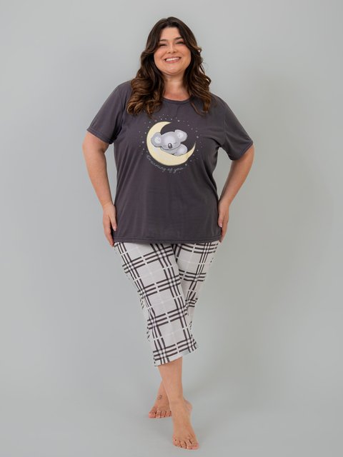 Pijama Feminino Plus Size Capri - Dream Family