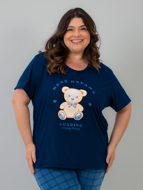 Pijama Feminino Plus Size Capri - Bear Family