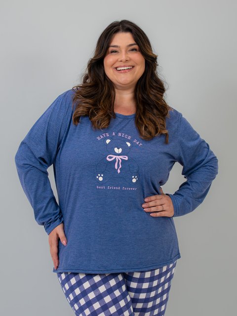 Pijama Feminino Plus Size de Inverno - Nice Day Family