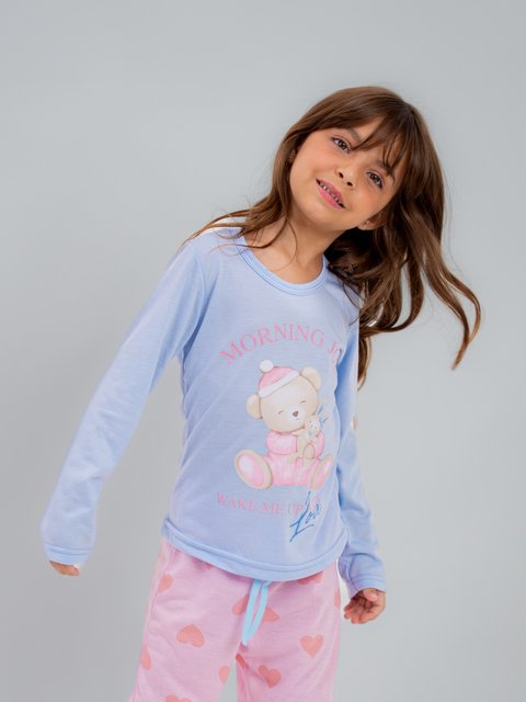 Pijama Infantil Menina de Inverno - Coração de Urso