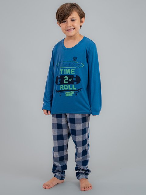 Pijama Infantil Menino de Inverno - Hora do Skate