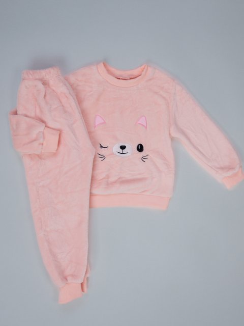 Pijama Infantil Menina Fleece Peluciado - Rosa