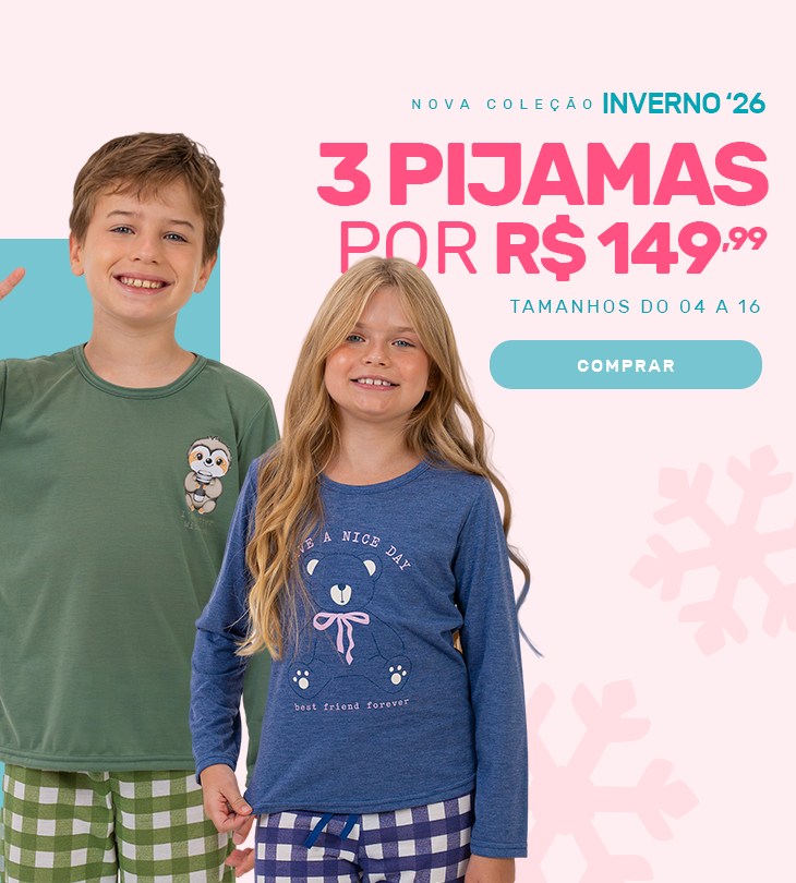 Inverno Infantil — 3 Pijamas por R$ 149,99